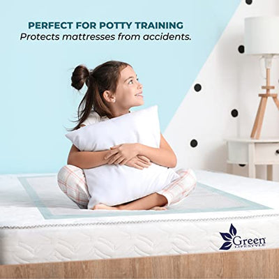 GREEN LIFESTYLE Disposable Underpads 50 Pack - 36" x 36" - Large Bed Pads, for use as Incontinence Bed Pads, Pet Pads, Pee Pads for Dogs, Cats, Bunny, Seniors Bed Pad (Pack of 50 - 36x36)