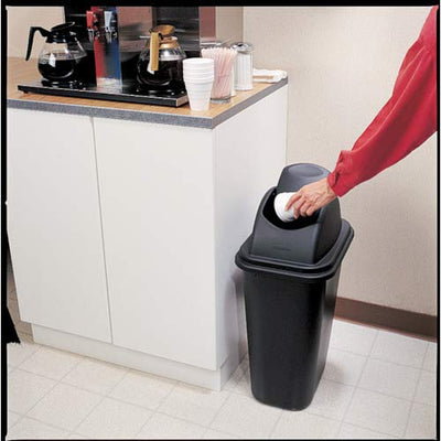 Rubbermaid Commercial Products Swing Top Wastebasket Lid, Compatible with 41QT/10.25G RCP Wastebaskets, Black (FG306700BLA), Lid Only
