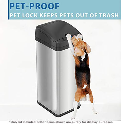 iTouchless New Sensor Trash Can Lid Replacement for Models IT13MX, IT13MXL, DZT13P, DZT13PL, DZT13M, and DZT08P, DZT08PL, and Other Variants