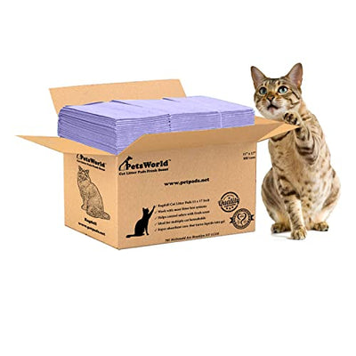PETSWORLD Fresh Scented Cat Pads Refills for Tidy Cats Breeze Litter System 100 Pads for Cat Litter Box, 16.9x11.4 Inch