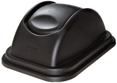 Rubbermaid Commercial Products Swing Top Wastebasket Lid, Compatible with 41QT/10.25G RCP Wastebaskets, Black (FG306700BLA), Lid Only