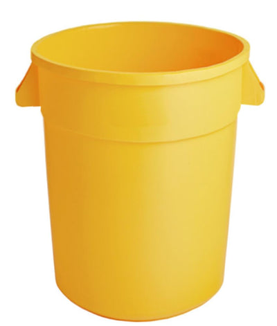 Regal Altair Round Commercial Trash Can. Waste Container for Home, Sidewalks, Roadside, Outdoor Multi-Purpose Can (20 Gallon, Trash Can, Yellow)