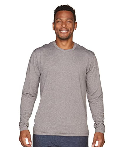 Colosseum Active Men's Zen Performance Recycled Material Long Sleeve Tee Shirt (Pavement, Large)