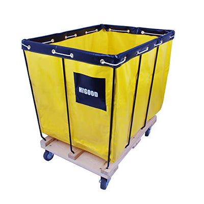HIGOOD Basket Trucks,Service Carts Yellow 12 Bushel Knock Down Truck,Carts, 15.0 cu. ft, 600 lb, 36" L X 26" W X 34" H Capacity