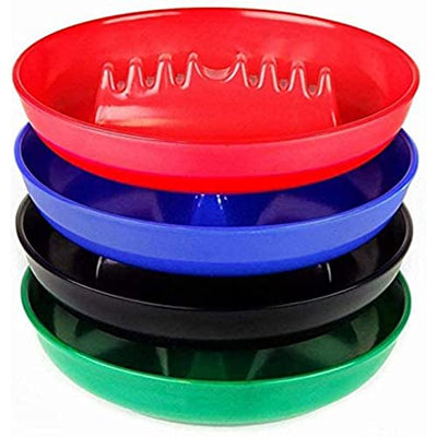 Ash Tray For Cigarettes & Cigar [4 Pack] Round Plastic Melamine Tabletop Ashtrays, Assorted Colors - For Indoor/Outdoor, Patio, Restaurant Style By Escest