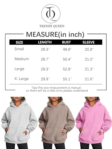 Trendy Queen Hoodies for Women Oversized Sweatshirts Cute Long Sleeve Shirts Sweaters Fleece Loose Fit Casual Pullover Fall Clothes Winter Outfits Y2k Fashion 2023 Grey