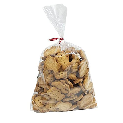 Brandon-super 100 Pcs 8 in x 6 in Clear Flat Cello Cellophane Treat Bags Good for Bakery,Popcorn,Cookies, Candies,Dessert, Birthday 1.4mil.Give Metallic Twist Ties!