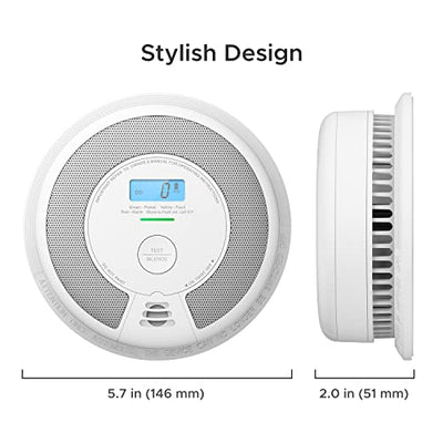 X-Sense 10-Year Battery Combination Smoke Carbon Monoxide Alarm Detector with Large LCD Display (Standalone Model)