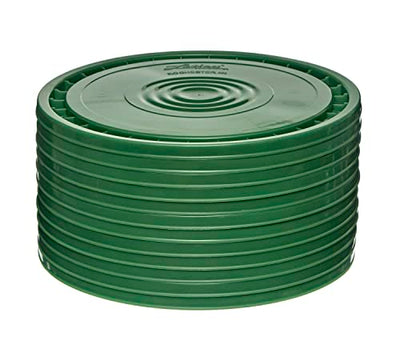 Consolidated Plastics Food Grade Easy Peel Lids for 3.5, 5, 6 and 7 Gallon Buckets (12 Pack) BPA Free Reusable Pail Lids, Durable HDPE, Made in USA (Green)