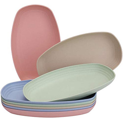 Yopay 8 Pack Wheat Straw Plates, 11 Inch Microwave Safe Lunch Dinner Plates, Lightweight Plates