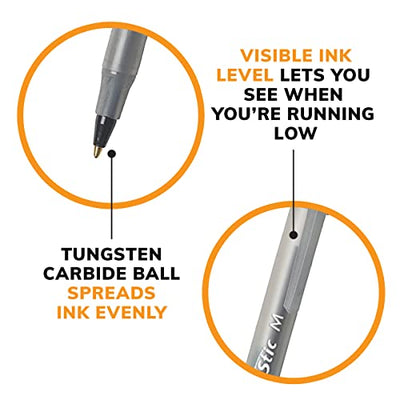 BIC® Round Stic® Xtra Life Ball Point Pen, Black, 36 Pack