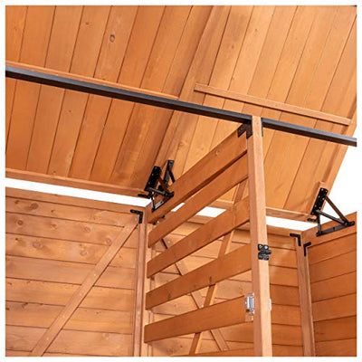 Leisure Season TRSM5937-E Horizontal Trash and Recycling Storage-Sheds, Medium Brown