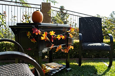 Permasteel 80-Qt Antique Patio Cooler for Outside | Outdoor Beverage Cooler Bar Cart, Rolling Cooler with Wheels and Handles, Wooden Teak Accent, Black