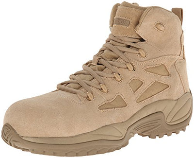 Reebok mens Rapid Response Rb Safety Toe 6" Stealth With Side Zipper Military Tactical Boot, Desert Tan, 12 Wide US