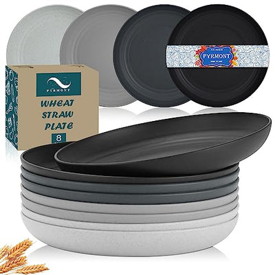 greenandlife 10inch/6pcs Dishwasher & Microwave Safe Wheat Straw Plates -  Lightweight Reusable Unbreakable Dinner Plates, Non-toxin, BPA Free and