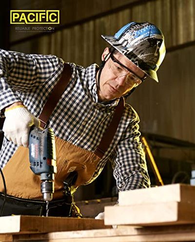 PACIFIC PPE 2 Pack Safety Glasses, Anti-fog, Scratch Resistant Clear Wraparound Lenses and No-Slip Grips, Adjustable, Lab Goggles