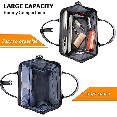 Ytonet Laptop Backpack for Women, Travel Backpack for College with USB Charging Port Fit 15.6 Inch Laptop, College Backpack Purse Water Resistant backpack Carry on Bag for Office/Teacher/Work, Grey