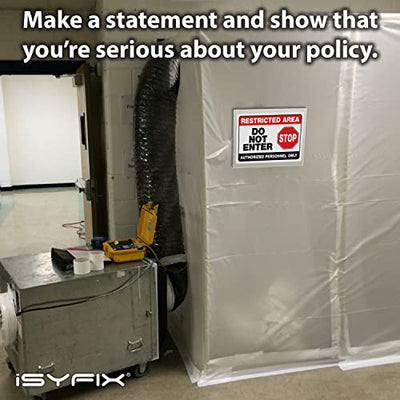 iSYFIX Restricted Area Signs Stickers – 2 Pack 10x7 Inch – Do Not Enter, Authorized Personnel Only Sticker, Premium Self-Adhesive Vinyl, Laminated UV, Weather, Scratch, Water & Fade Resistance