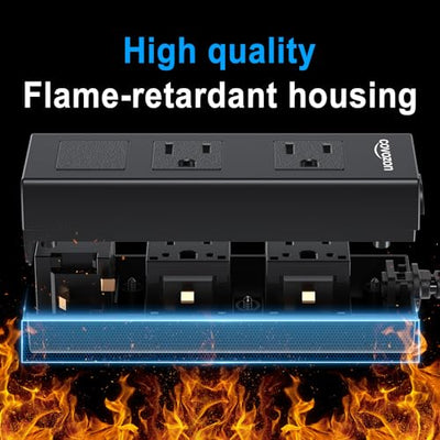 Covozon Extension Cord Outdoor, 10 FT Extension Cord, Outdoor Power Strip Weatherproof, Waterproof Surge Protector, 1625W Overload Protection for Kitchen Patio Christmas Lights, FCC UL Listed.