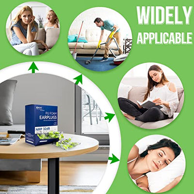 200Pairs Foam Earplugs, 32dB Disposable Noise Reduction Ear Plugs, Hearing Protection Bulk Ear Plugs for Shooting Range, Work, Travel,Concert