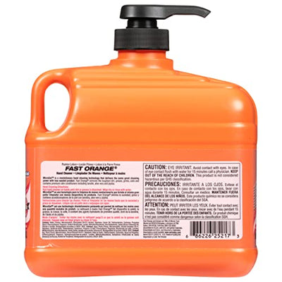 Permatex Fast Orange 25217 Pumice Lotion, Heavy Duty Hand Cleaner, Natural Citrus Scent, Waterless Cleaner For Mechanics, Strong Grease Fighter, 1/2 Gallon