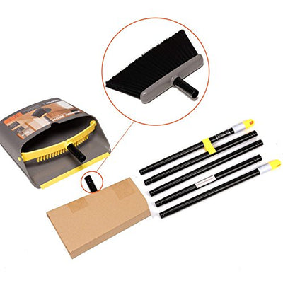 Broom and Dustpan/Broom with Dustpan Combo Set,Standing Dustpan Dust Pan with Long Handle 40"/52" for Home Kitchen Room Office Lobby Indoor Floor Cleaning Broom and Dustpan Set for Home