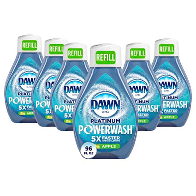 Dawn Platinum Powerwash Dish Spray, Dish Soap Cleaning Spray, Apple Scent Refill, 16 Fl Oz (Pack of 6) (Packaging may vary), Dish Soap Spray