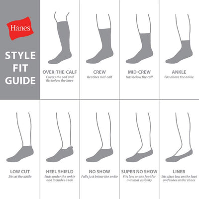 Hanes mens Hanes Men's Socks, 6-pair Pack Max Cushion Crew, Black/Grey Foot Bottom, 6 12 US