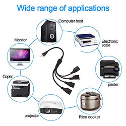 Cable Nahao 3 Prong 1 to 4 Outlet Power Cord Splitter Cord,Indoor Outdoor Cable Strip Outlet Saver,Power Extension Cable,SJT 16AWG,UL Approved for Computer, LED Stage Light(20 Inch, Black)