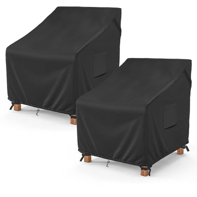 MR. COVER Outdoor Chair Covers Waterproof, Patio Furniture Covers for Rocking Chair, Fits up to 32W x 37D x 36H Inches, Air Vents and Handles Included, Black, 2 Pack