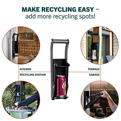 HomeBuddy Can Crusher for Recycling Wall Mounted - 12 Oz. and 16 Oz. Can Crusher for Aluminum Can Crusher, Soda Can Smasher for Recycling, Beer Can Crusher for Recycling Can - Mounting Rivets Included