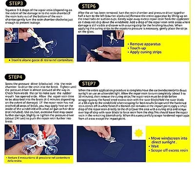 Rain-X 600001 Windshield Repair Kit - Quick And Easy Durable Resin Based Kit for Chips and Cracks, Good For Round Damage Below 1" In Diameter And Cracks Smaller Than 12" In Length, BLUE,YELLOW