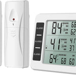 (UPGRADED) AMIR Refrigerator Thermometer, Wireless Indoor Outdoor Freezer Thermometer, Sensor Temperature Monitor with Audible Alarm Temperature Gauge for Kitchen, Freezer, Home (Battery not Included)