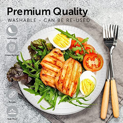 BESTYTY 40-Pack Clear Plastic Plates - 6-Inch Microwave Safe Plastic Plate - Disposable Clear Plates for Party, Wedding Dessert Plates, Catering Disposable Plates, Food Service Supplies