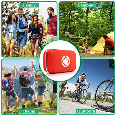 275Pcs Travel First Aid Kits for Car Emergency Preparedness Items Urgent Accident Essentials Kit Survival Gear Equipment Sports First Aid Kit for College Dorm Student, Home, Boat, Red YIDERBO