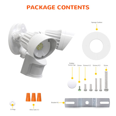 JJC LED Security Lights,Motion Sensor Flood Light Outdoor Fixture,2000LM 20W(120W Equiv.),IP65 Waterproof,5000K Daylight White ETL Listed Outdoor Lighting White (Not Solar Powered)