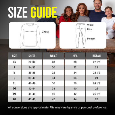 Thermajohn Long Johns Thermal Underwear for Men Fleece Lined Base Layer Set for Cold Weather (Large, Black)