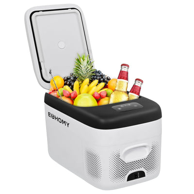 EUHOMY 12 Volt Refrigerators, 21Liter(23qt) RV Refrigerator with 12/24V DC & 110-240V AC, Portable Refrigerator Freezer Fridge Cooler For Car, RV, Camping, Travel, Fishing, Outdoor Use