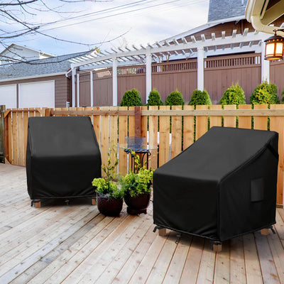 MR. COVER Outdoor Chair Covers Waterproof, Patio Furniture Covers for Rocking Chair, Fits up to 32W x 37D x 36H Inches, Air Vents and Handles Included, Black, 2 Pack