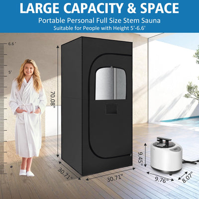 Kiguee Sauna, Sauna Box, Portable Sauna, Home Sauna with 2.6L 1000W Steam Generator, Remote Control, Home Sauna Tent for Gym, Yoga, Pilates, Hot Tub