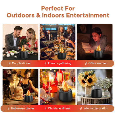Ceramic Tabletop Fire Pit, Portable Ethanol Fire Bowl, Mini Rubbing Alcohol Fireplace Table Top Fire Pit Bowl Long Burning Smokeless Housewarming Gift with Indoor & Outdoor & Garden