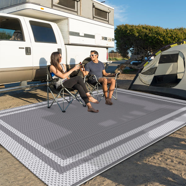 HappyTrends Outdoor Rug Reversible Portable Plastic Straw Camping Rugs ...